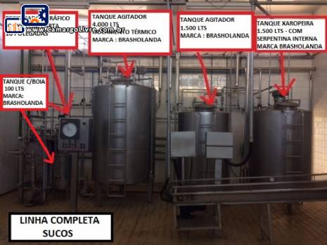 Linha completa para produção pasteurização e envase de sucos