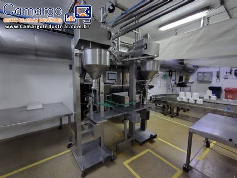 Envasadora dosadora em inox com 1 bico Serac para baldes potes grandes