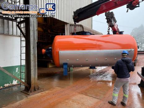 Reator desativador de gr�os SM Carvalho 10 toneladas por hora com revestimento interno em inox