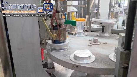 Envasadora dosadora rotativa com tampadora e seladora de copos frascos 2.000 unidades