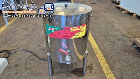 Tanque reservat�rio em a�o inox encamisado com aquecimento el�trico 70 litros PRSUL Ordenhadeiras